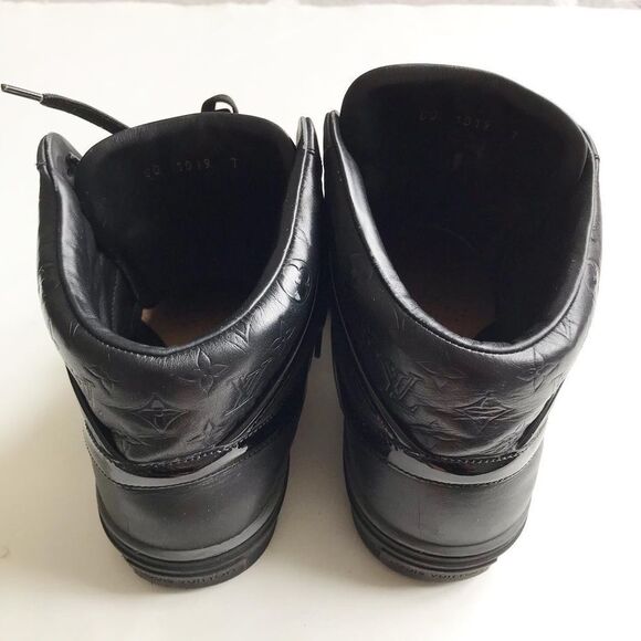 Louis Vuitton Black Patent Calfskin Embossed Monogram Tower Sneakers EUC 7(8 US) - Picture 6 of 10